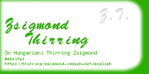 zsigmond thirring business card